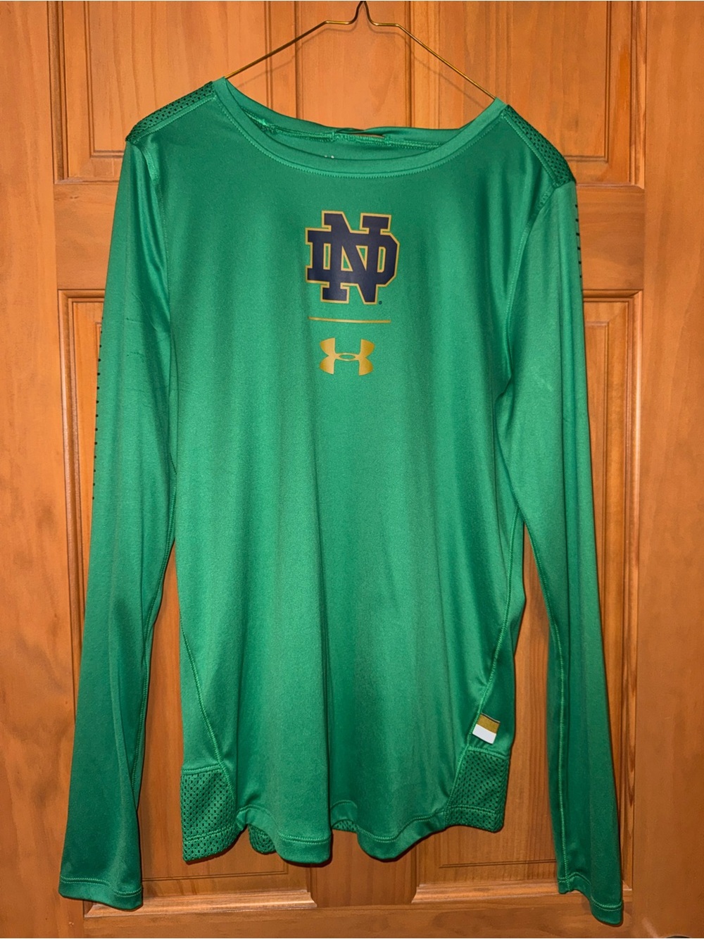 Under Armour Green Long-Sleeve Notre Dame Performance Tee